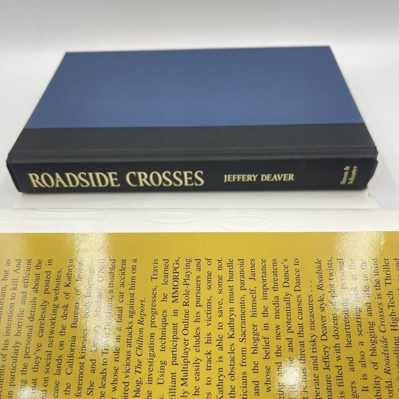 Jeffery Deaver Roadside Crosses Dust Jacket 1st Edition 2009 - Picture 5 of 7
